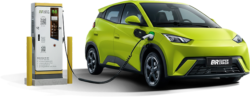Veículo elétrico sendo carregado